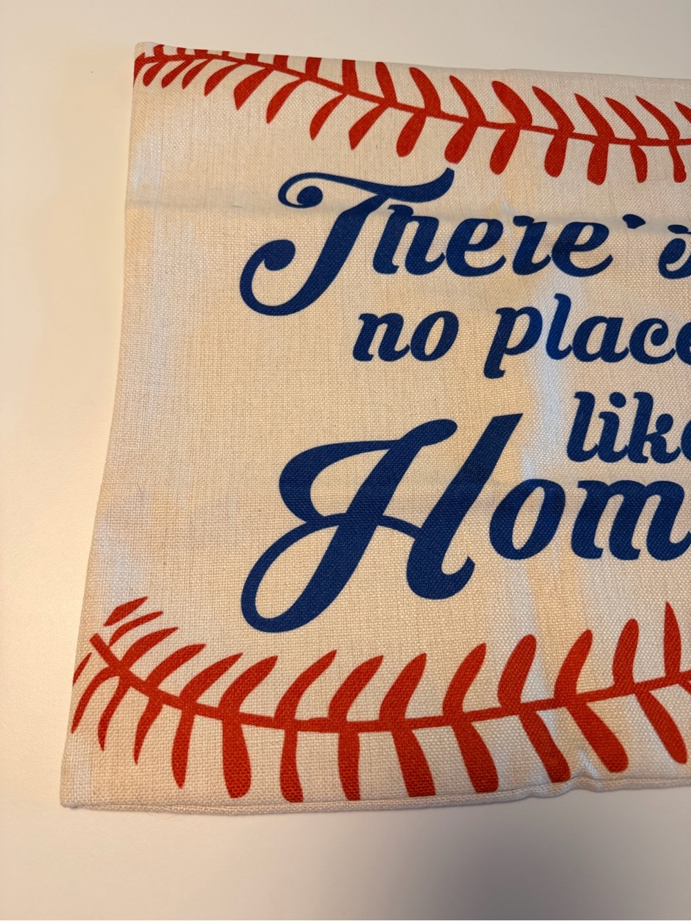FREE: There’s No Place Like Home Baseball Pillow Cover - Cream, Red, Blue, NWOT - Picture 3 of 7
